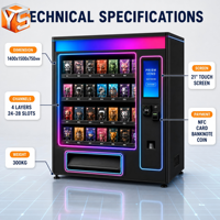 Distributeur de Boîtes Mystères ZDYS avec Paiement NFC Billets et Pièces, Écran 21'' Néon RGB, pour Lieux E-sport, Gestion à Distance WiFi, SDK
