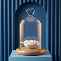 Diffuseur d'huiles essentielles parfumées en verre avec base en bois, inhalateur de fleurs, testeur, pour expositions, avec pompe à marquage à chaud
