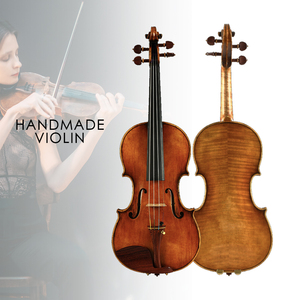 <span class=keywords><strong>Violon</strong></span> 4/4 en épicéa européen massif et érable, fait main, finition huile, son vintage, avec accastillage en ébène - Product Image 2