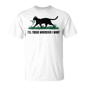 Camiseta para amantes de los gatos, talla pequeña, manga corta, cuello en V, estampado moderno de animales, temática de gatos, informal para el día a día - Product Image 1