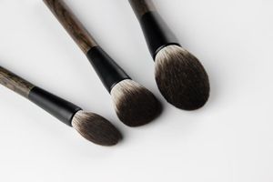 Juego de 9 Brochas de Maquillaje de Pelo Sintético con Mango de Madera Negra para Rostro, Ojos, Polvo, Colorete, Corrector y Sombra de Ojos, Brochas Cosméticas de Marca Personalizada - Product Image 6