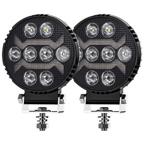 12V 4 pouces carré rond LED lumière de travail avec DRL feux de circulation diurne jaune signal lumineux pour camion moto hors route <span class=keywords><strong>4X4</strong></span> - Product Image 2