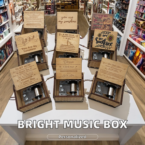 Ever Bright Boîte à musique en bois à manivelle personnalisable Jouet ballerine <span class=keywords><strong>licorne</strong></span> avec fonction rotative Cadeau d'anniversaire pour filles garçons - Product Image 2