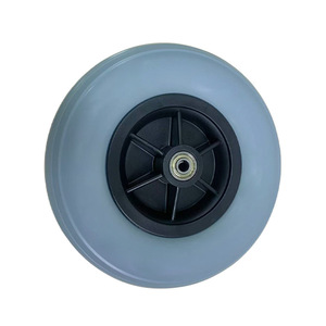 Roue manuelle en PU à corps large de 8 pouces avec pneu plein pour fauteuil roulant, accessoire pivotant avant - Product Image 2