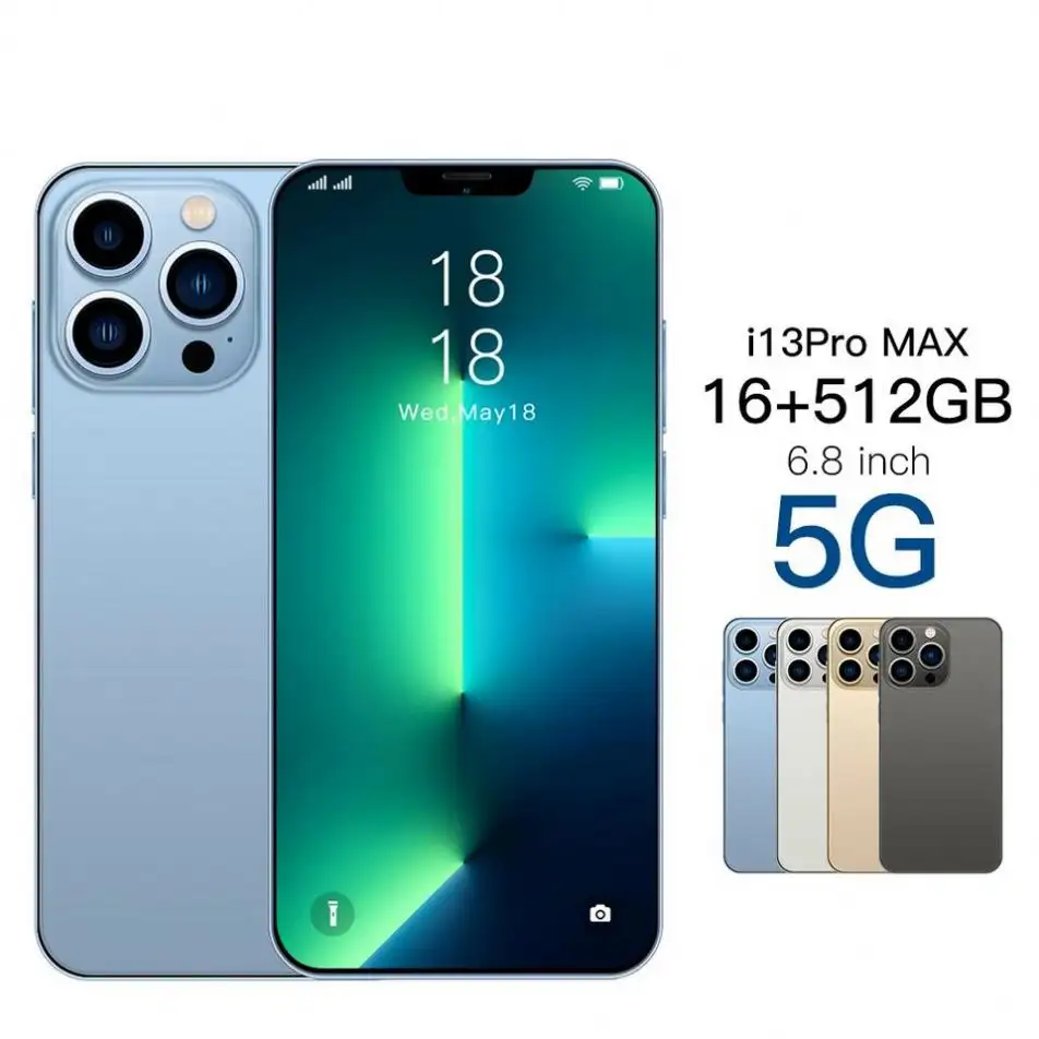 512GB Smartphone LET Phone HD Screen Face ID Global Version Mobile Phone 13 Original 13 Pro Max 6.7 Inch 16GB + 10 Core 5G