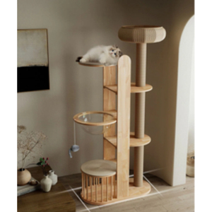 Arbre à chat en bois massif brun standard de 74,8 pouces - Product Image 3