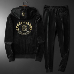 Ensemble 2 pièces pour <span class=keywords><strong>homme</strong></span> en velours côtelé : shacket et pantalon, manches longues, décontracté, automne-hiver, survêtement, ensemble chemise-veste - Product Image 4