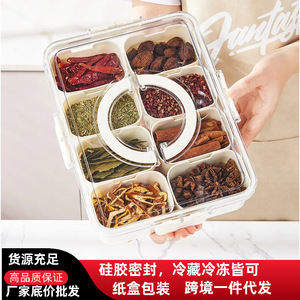 Kitchen Spice Storage Box With Compartments Airtight Lid For <b>Refrigerator</b> Food Organization - Product Image 4