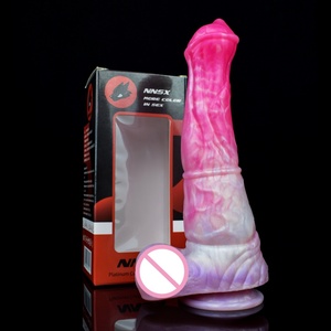 NNSX Soft Silicone Animal Horse <b>Dildo</b> Peach Color Cute Style Horse Cock Monster Penis for Women Men Sex Toys - Product Image 1