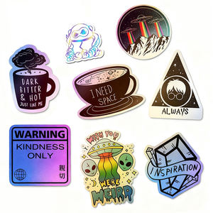 Label desain perusahaan stiker kartun tahan air logo Label perekat cetakan hologram vinil kustom lembaran stiker potong mati - Product Image 2
