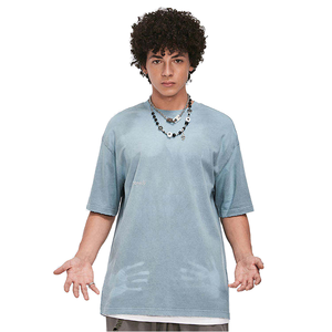 Camiseta de punto de algodón 100% Vintage para hombre, cambio de Color de temperatura termocrómico, patrón sólido, nuevo diseño en blanco - Product Image 1
