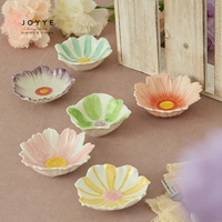 Bol à trempette en céramique artisanale JOYYE en forme de marguerite jaune douce, décor de table rustique, plat de service pour condiments