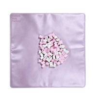 Tapis de Mahjong en similicuir lilas clair, couverture de table de Mahjong, surface lisse, tapis de jeu pour Rummy, Domino, Poker, Cartes