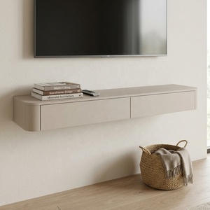 <span class=keywords><strong>Meuble</strong></span> <span class=keywords><strong>TV</strong></span> mural en bois flottant à bords arrondis, console multimédia en cachemire, <span class=keywords><strong>meuble</strong></span> <span class=keywords><strong>TV</strong></span> suspendu - Product Image 1