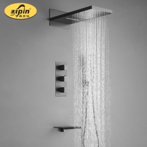 Offre Spéciale noir mat de luxe <span class=keywords><strong>douche</strong></span> de pluie thermostatique <span class=keywords><strong>douche</strong></span> mural vertical <span class=keywords><strong>douche</strong></span> cascade - Product Image 3