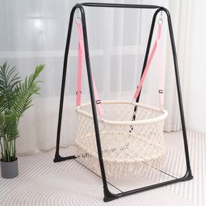Zxm Boho Macrame Swing Basket for Baby Macrame <b>Rocking</b> Recliner <b>Crib</b> Basket Hanging Hammock - Product Image 1