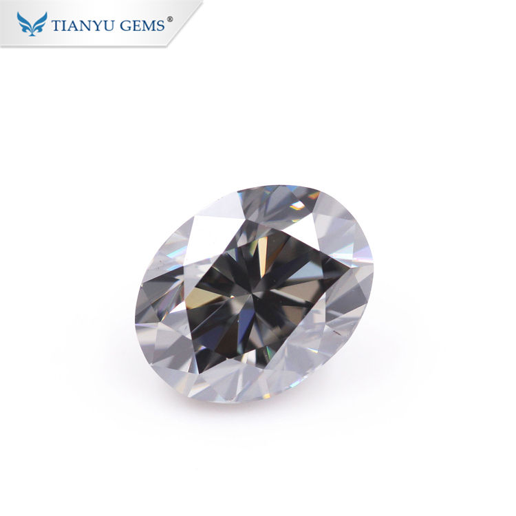Tianyu Gems Wholesale Oval Cut Gray Moissanite Diamond Loose