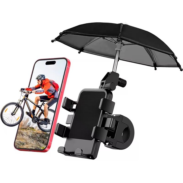 High Quality Motorcycle Mobile Phone Holder with Umbrella Anti Drop Rainproof Cellphone Bike Holder Multi Angle Support