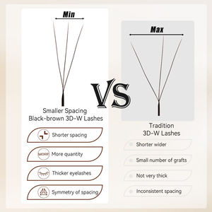 Extensions de <span class=keywords><strong>cils</strong></span> Yelix Noir Brun 0.07 C D 3D W, <span class=keywords><strong>cils</strong></span> étroits à espacement réduit, plateaux individuels, mix 8-15 - Product Image 2