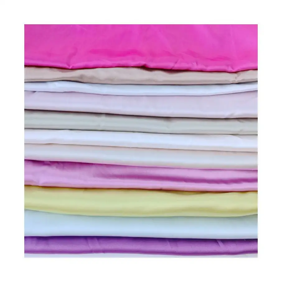 Polyester Spandex Satin Charmeuse Solid Woven Fabric For Shirt Dress Trousers and Lining clothing