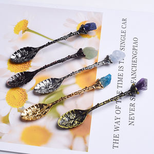 天然ベストセラーアメジストクラスター攪拌エネルギーミネラルクリスタルティースプーンコーヒースプーンギフトキッチン用品装飾 - Product Image 3