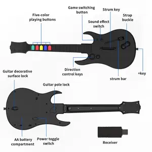 2022 fabrika fiyat yeni ürün gitar kahraman denetleyicisi PC, kablosuz oyun istasyonu 3 PS3 /PC gitar kahraman gitar
