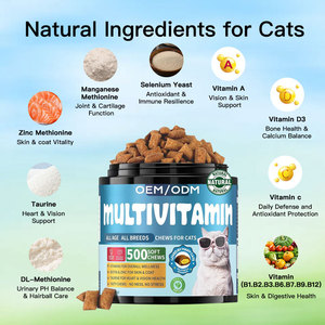 Vente en gros d'additifs vitaminiques pour animaux de compagnie, multivitamines crémeuses et croquantes, friandises molles pour chats - Product Image 2