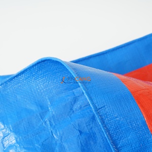 Rouleau de bâche PE orange et bleue 150 g/m² en tissu poly durable pour la construction et les couvertures d'équipement - Product Image 2