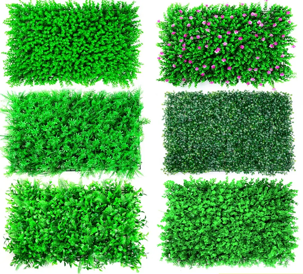 Factory price artificial boxwood hedge panels green plant wall artificial lawn boxwood hedge garden backyard plant grass wall