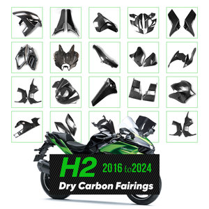 CARBONART pour Kawasaki Ninja <span class=keywords><strong>H2</strong></span> <span class=keywords><strong>H2R</strong></span> Kit de carénage entièrement en fibre de carbone, ensemble complet de carrosserie, fibre de carbone sèche, modification de moto - Product Image 1