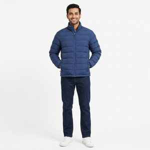 Vestes pour hommes en duvet de canard avec col en fourrure et rembourrage à la taille, service OEM, prix de gros, qualité supérieure, veste d'hiver personnalisée pour hommes - Product Image 1