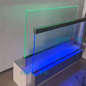 Balustrade en verre sans cadre HDSAFE pour restaurant en <span class=keywords><strong>bord</strong></span> <span class=keywords><strong>de</strong></span> <span class=keywords><strong>mer</strong></span>, garde-corps <span class=keywords><strong>de</strong></span> balcon en U avec <span class=keywords><strong>éclairage</strong></span> LED, balustrade en verre pour terrasse - Product Image 2