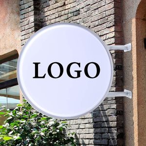 Double Sided Waterproof Outdoor <b>Advertising</b> Projecting Round Lightbox Led <b>Light</b> <b>Box</b> Sign for Logo Cafés Bars Restaurants - Product Image 1