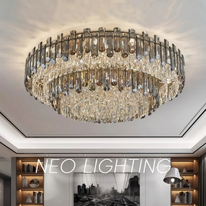 JYLIGHTING Lámpara de Techo Moderna de Lujo con Cristales, Marco de Hierro, LED de Superficie, de Alta Gama, con Alto CRI 90 - Product Image 1