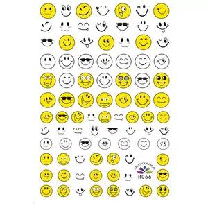 3D Smile Face Nails Sticker Art Decoration Smiling Nails Decal Stickers for Manicure Cute Stickers for Nails for Design Foil