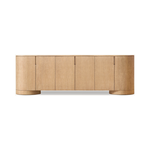 خزانات جانبية من الخشب الصلب ذات 6 أبواب ديكور منزلي للولبية مخددة - Product Image 1