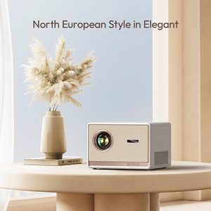 Byintek Phong Cách Bắc Âu 1000 ANSI Lumens LCD 1080P Chiếu T5 Xách Tay Home Vải 4K Máy Chiếu Với Chuyên Nghiệp Bass Loa - Product Image 2