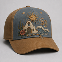 Casquette de baseball personnalisée style Old English, 5 panneaux, visière incurvée, style Dad Hat, streetwear urbain West Coast, vente en gros, faible MOQ