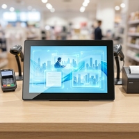 Terminal tactile de bureau 8 pouces RK3399 Android 11 de type L pour système de gestion des files d'attente bancaires et hospitaliers, avec fonction de retour d'information, OEM ODM