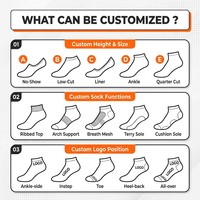 Chaussettes de sport personnalisées de haute qualité, respirantes, écologiques, en coton, avec logo personnalisé, pour la salle de sport, la remise en forme, l'été