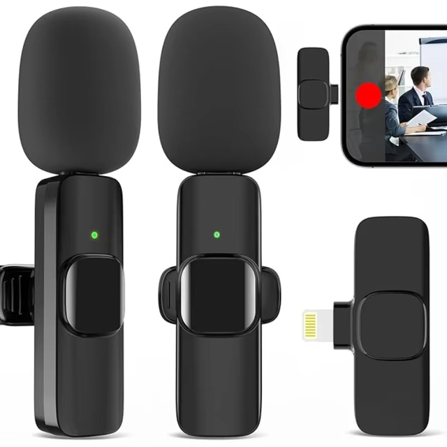 New Wireless Lavalier Microphone Portable Audio Video Recording Mini Microphone for iPhone Android PC Camera Live Gaming Phone