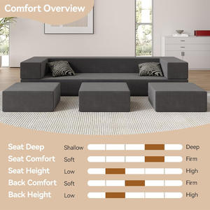 <span class=keywords><strong>Sofá</strong></span> Modular de PU Tipo Tofu, Superventas, Compresión al Vacío, Combinable, Transformable, <span class=keywords><strong>Sofá</strong></span> Cama <span class=keywords><strong>Plegable</strong></span> con <span class=keywords><strong>Reposapiés</strong></span> - Product Image 2