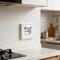Prise simple étanche UE avec interrupteur intégré 10A certifiée CE pour salle de bain