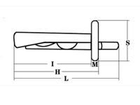 Ancrage à expansion pour plafond en acier au carbone zingué classe 10, à clouer, avec écrous pour fixation béton et brique, DIN
