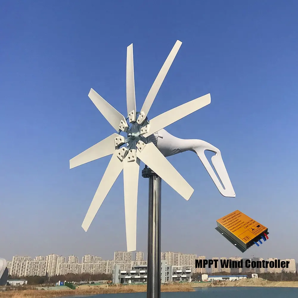 Turbina eólica de eje horizontal de arranque de velocidad de viento baja blanca para generación de energía de molino de viento, envío gratis a EE. UU.