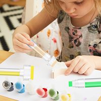 Accessoires d'écriture en bois en papier de verre métallique en tissu Marqueurs de graffiti en plastique rechargeables avec marqueurs à encre permanente
