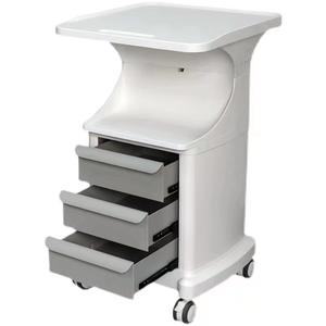 Chariot d'instruments de beauté en plastique d'usine source, chariot de clinique dentaire, équipement spécial, base de rangement mobile avec cadre latéral - Product Image 1