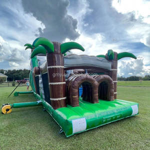 Castillo Inflable GMY con Palmeras Tropicales, Tobogán y Piscina, Circuito de Obstáculos para Niños y Adultos, Negocio de Alquiler - Product Image 2