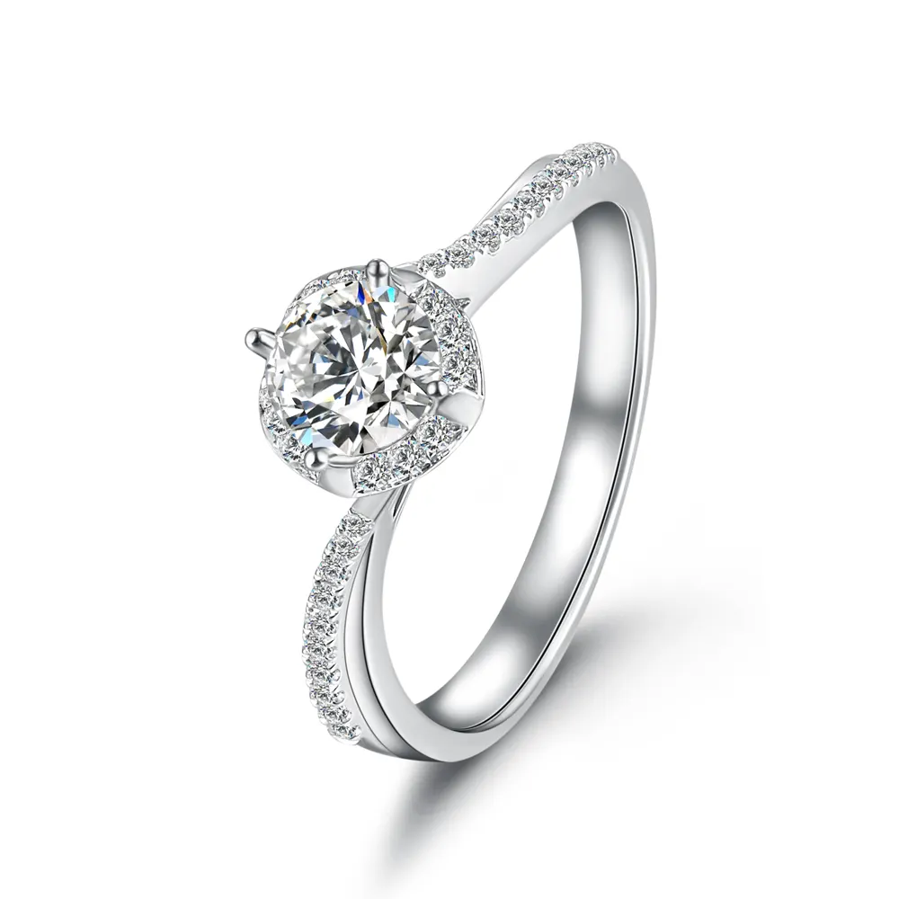 Customize18K Gold Jewelry Solitaire Engagement Ring Real Created CVD Lab Grown Natural Diamond