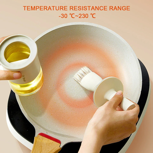 แปรงทาน้ำมัน แปรงซิลิโคนพร้อมขวด แปรงทำอาหารสำหรับทำแพนเค้ก แปรงบาร์บีคิวเกรดอาหาร ขวดน้ำมันแก้วแบบรวมสำหรับอบขนม - Product Image 3